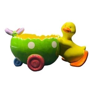 Super Cute Yellow Chick Pot Polished Ceramic Kids Planter or Sweets Bowl